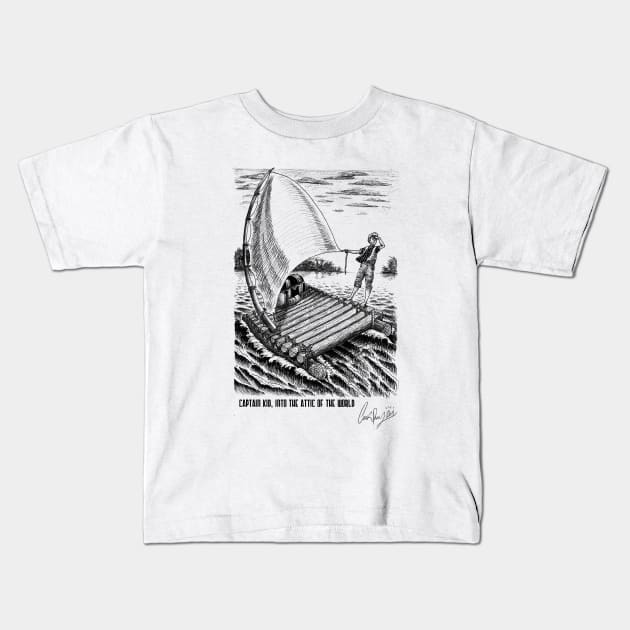 Captain Kid, Into the Attic of the World Kids T-Shirt by The Blue Deck